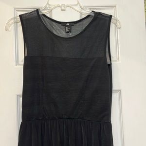 H&M black floor length maxi with black sheer top size S